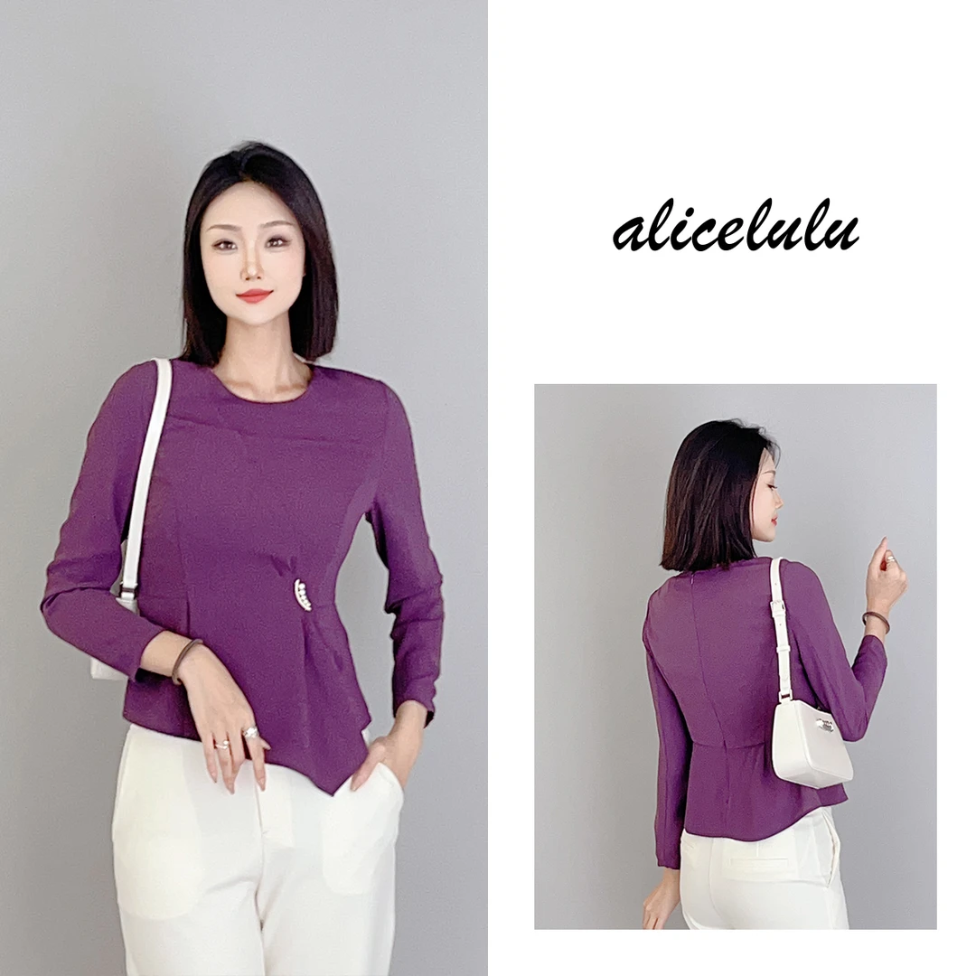 6 alicelulu “曼妙名媛”衬衫 前幅收褶 优雅华贵 S1034209E