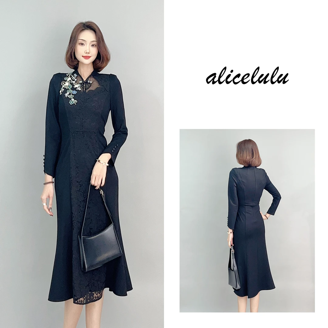 1 ALICE 一花一世界连衣裙 国风雅韵 蕾丝刺绣 S2141817W