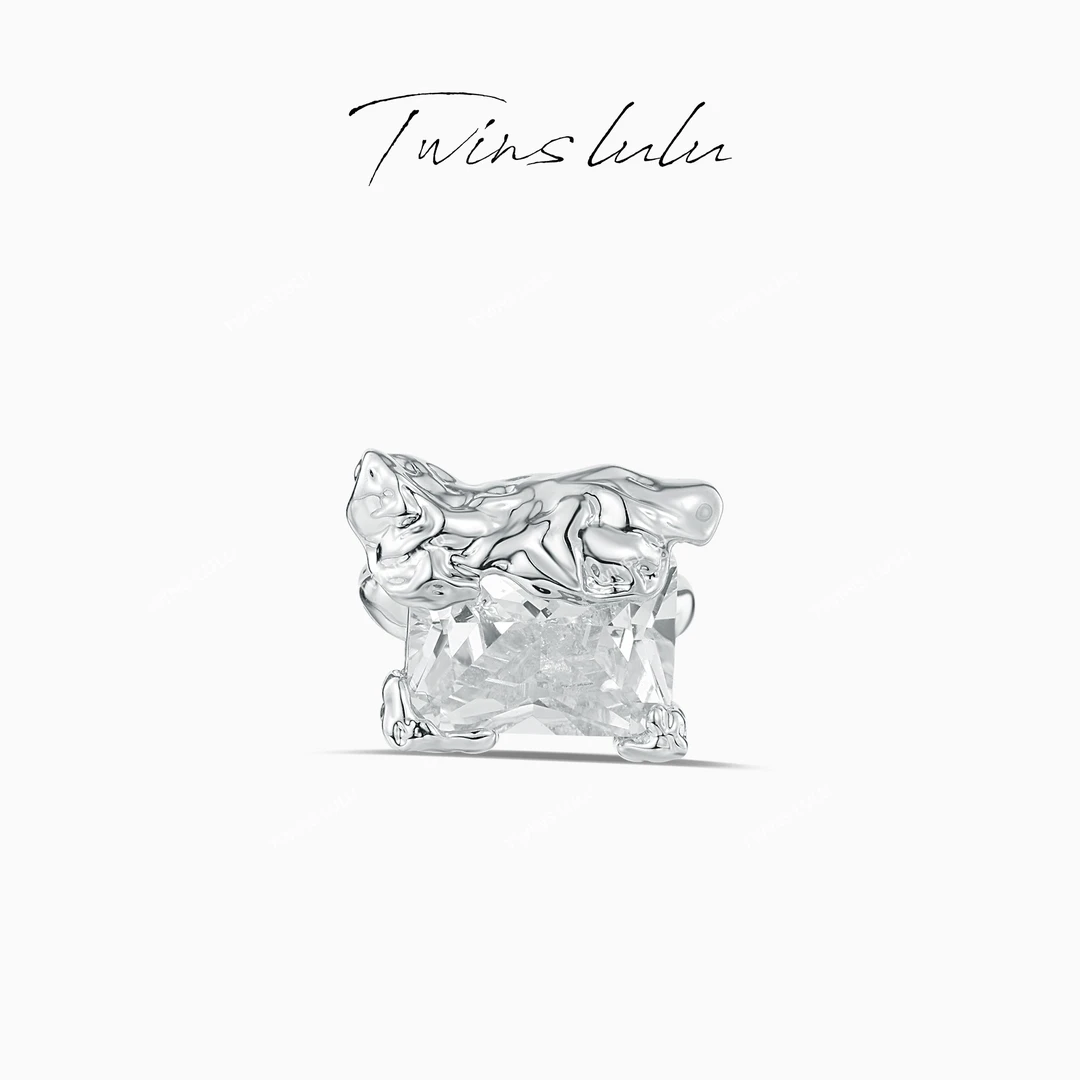 TWINS LULU 镀k金 轻奢简约小巧精致熔岩方糖耳骨夹TSL821