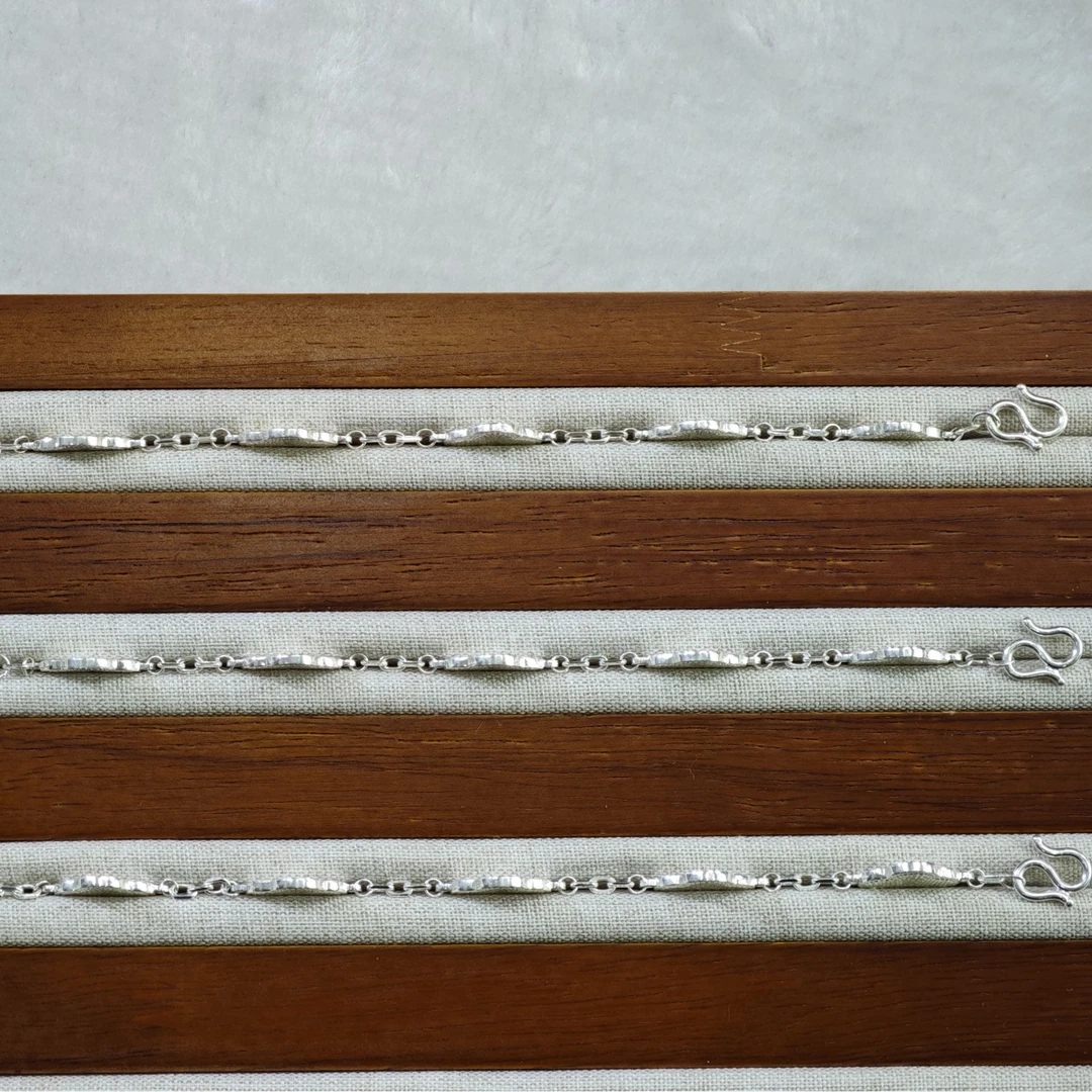 足银手链 银本色足银999花花手链CNC精高工时尚百搭经典款