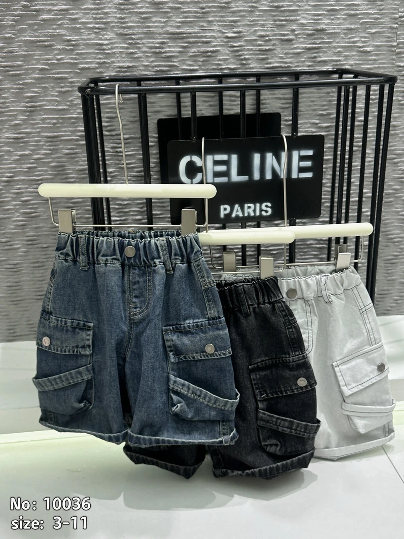 Q32。10036 儿童夏款工装牛仔裤男童水洗薄款休闲