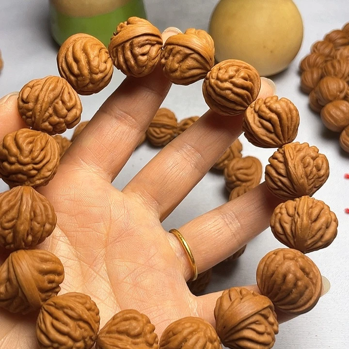 吊坠桃核终****人秦岭龙纹火龙纹19尺寸手串