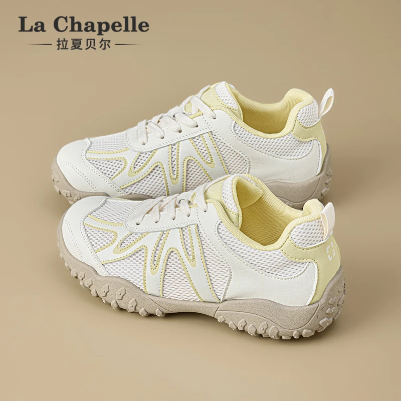 拉夏贝尔运动鞋女夏薄款2025新款百搭休闲轻便显脚小网面透气女鞋