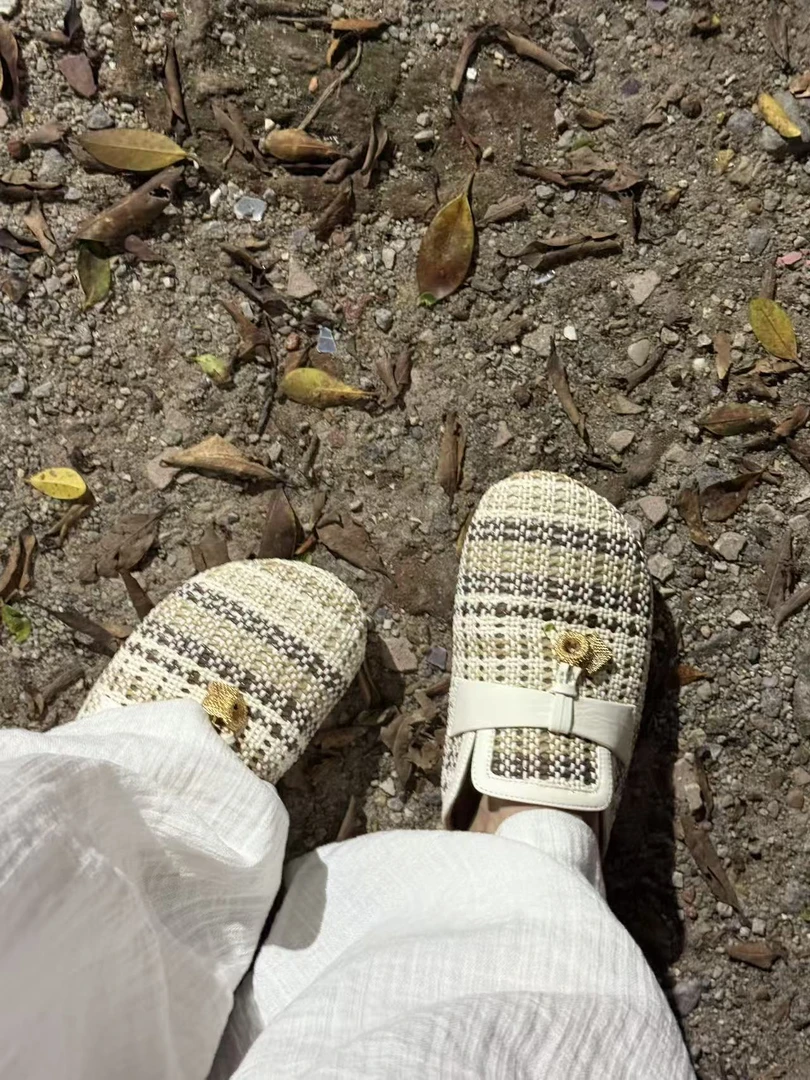 LP民族风平底休闲低跟外穿拖鞋女鞋