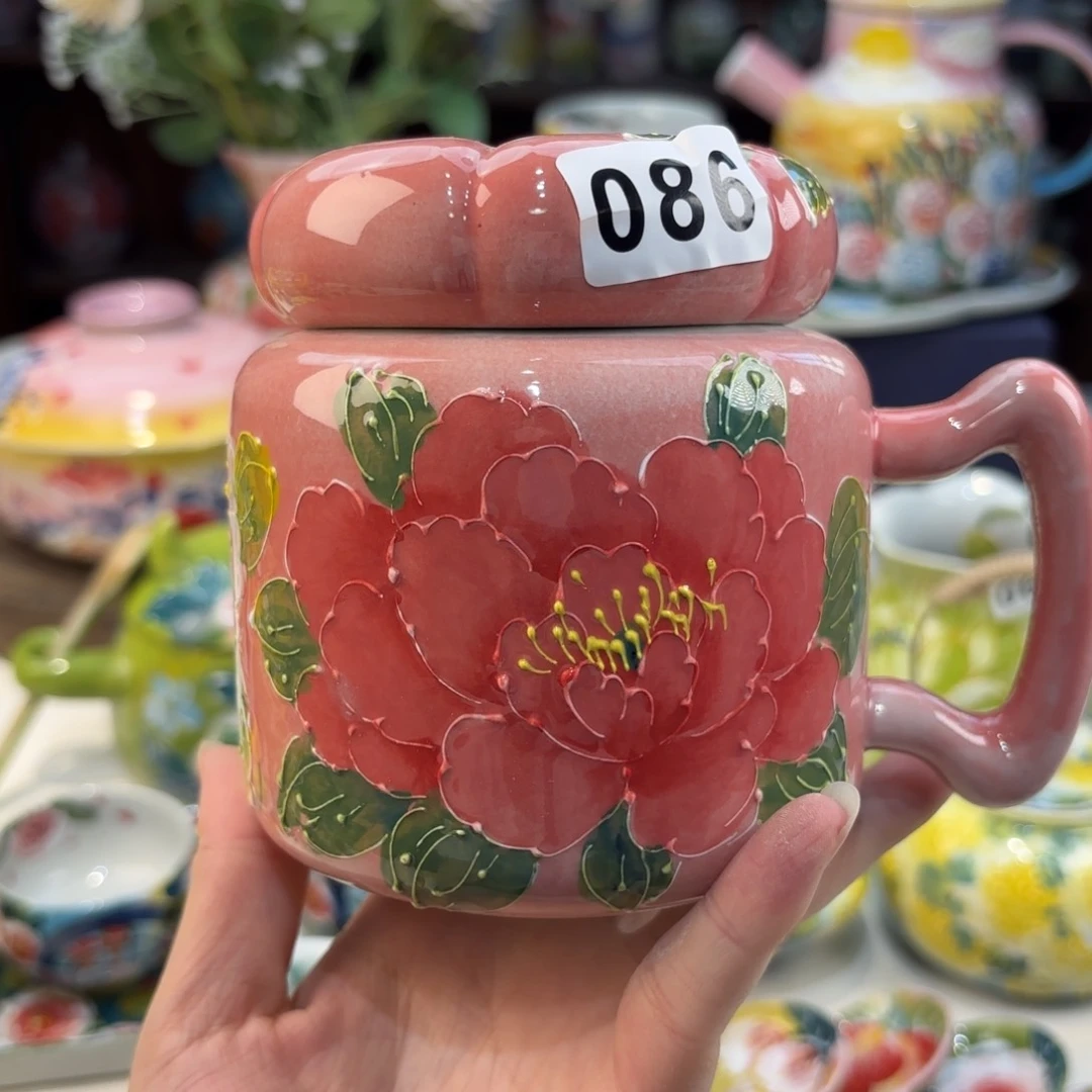瓷片景德镇手绘高温釉下彩陶瓷茶具