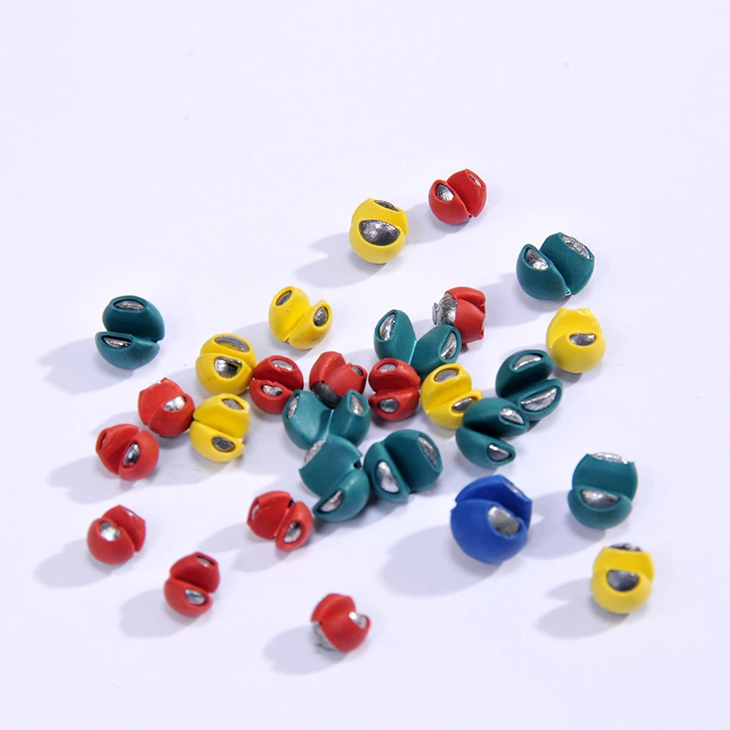 性价比通心钓鱼海竿跑铅倒钓铅钨钢包胶不伤线咬铅铅坠彩色配重夹