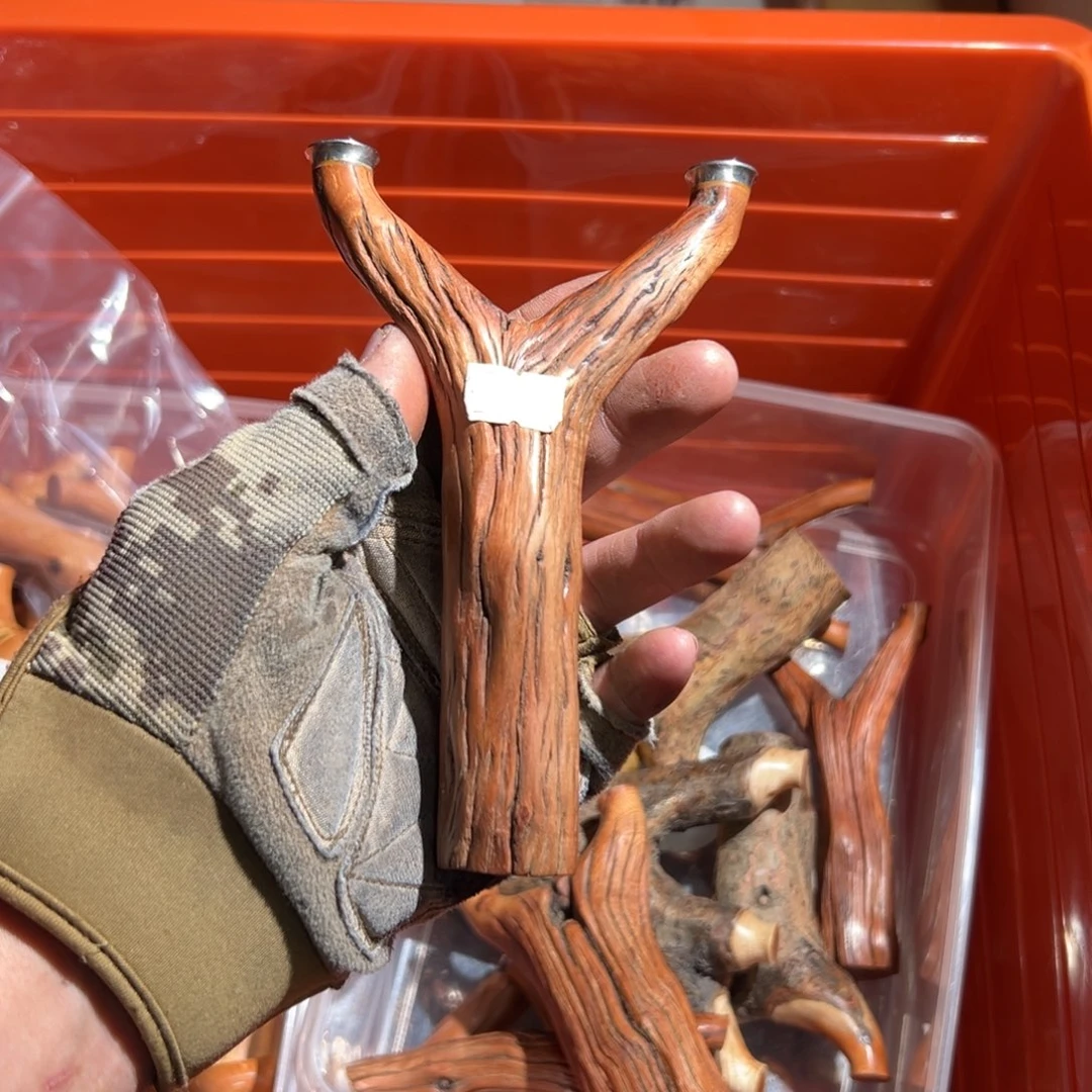 云***海火琉璃树杈木弓手工制作