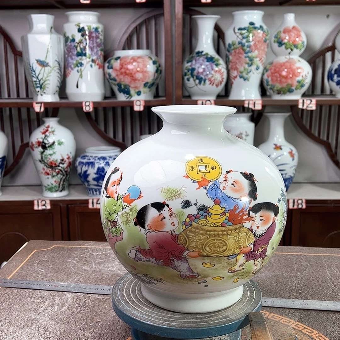 摆件景德镇陶石进宝