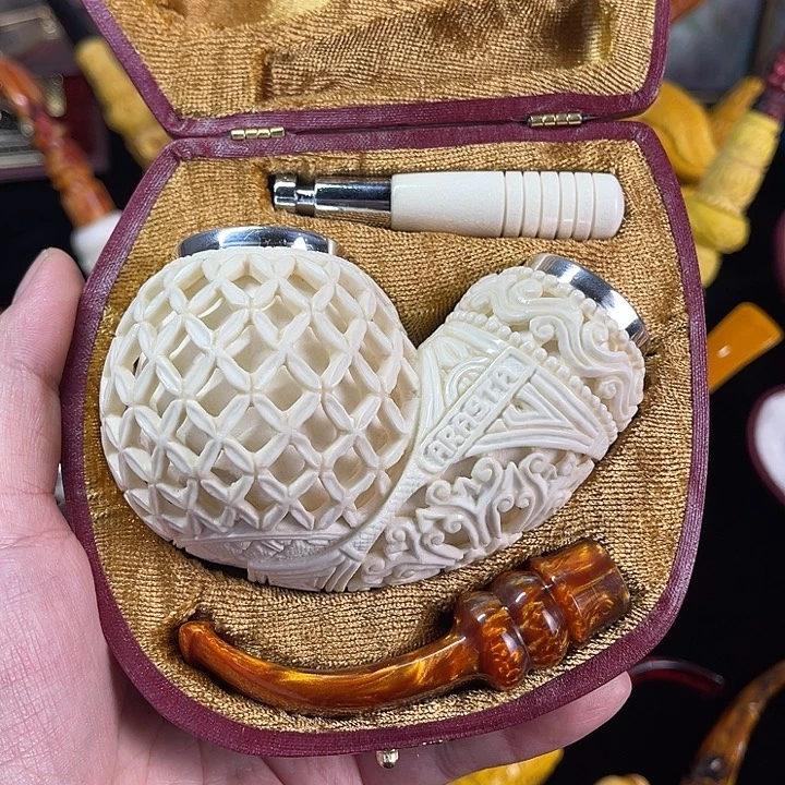 远***玉海泡石烟斗巨大号花篮空腔苹果