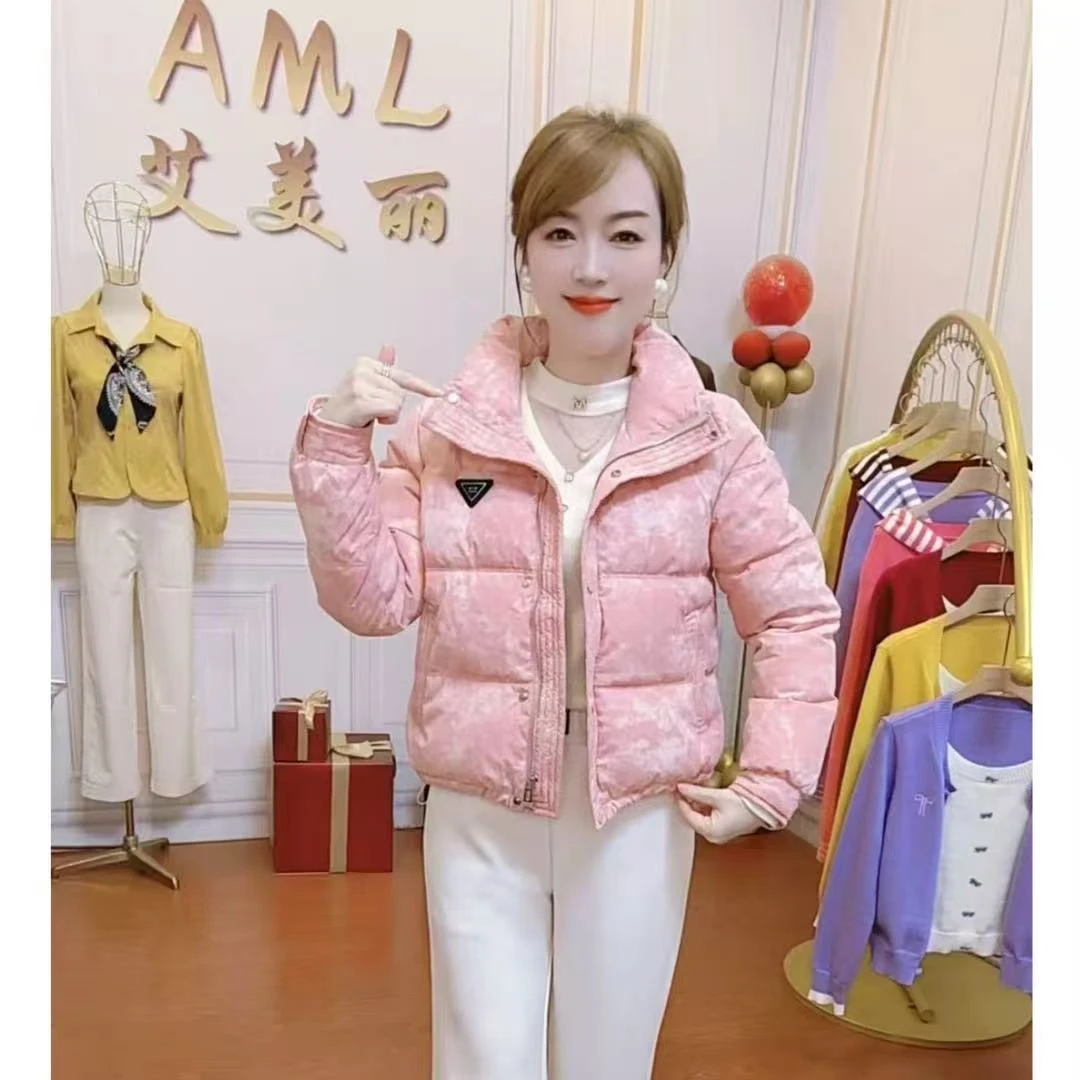 立领小韩版2025新款重工扎染减龄百搭保暖时尚显瘦短款棉服