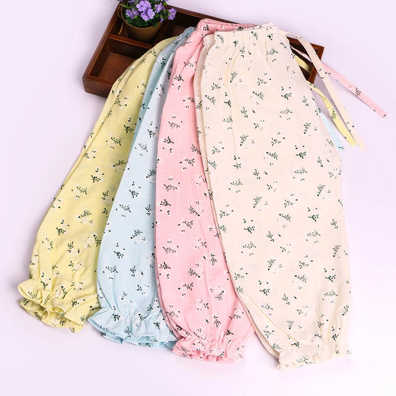 夏季韩版薄款防蚊裤儿童款清新透气宽松长裤女宝宝百搭透气收脚裤