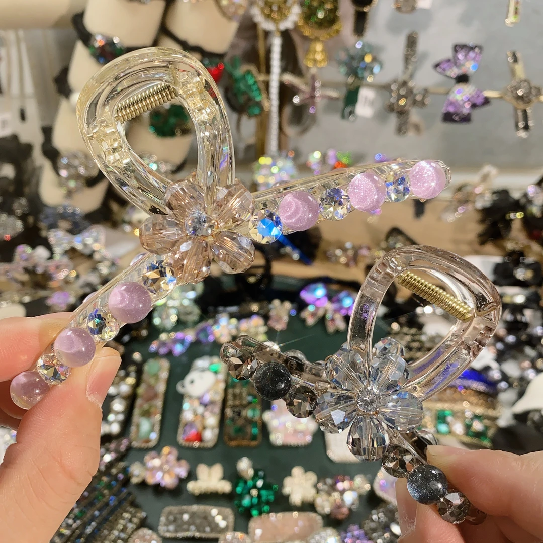 Z0012-新款-韩版-花朵-珠珠-大抓≈8cm/13cm