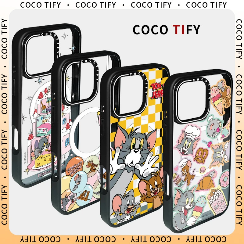 COCO潮牌新款可替换磁吸背板猫和老鼠适用ip16Promax防摔15pro/14