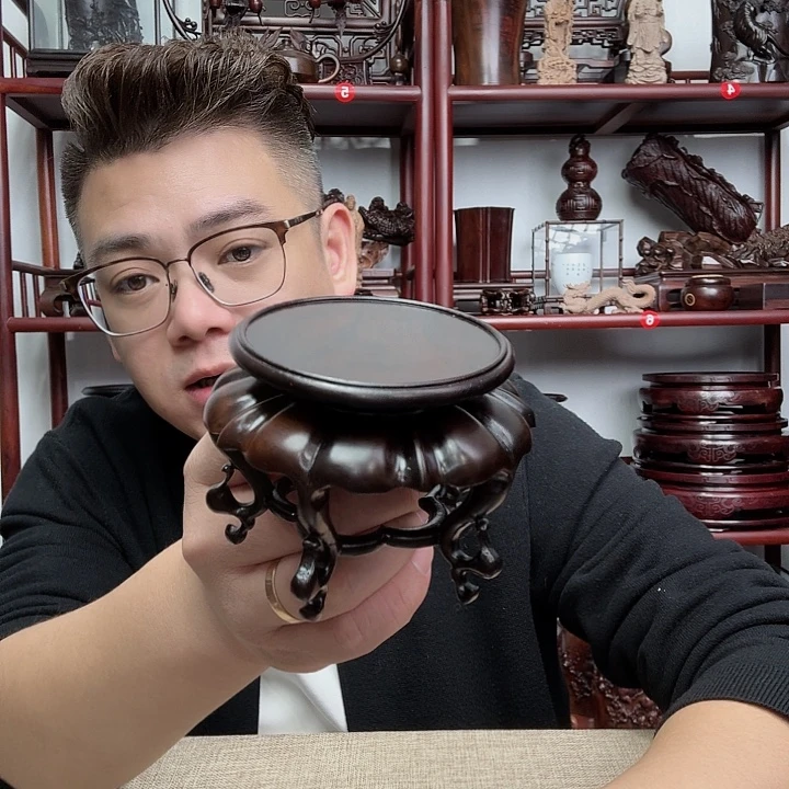 大红酸枝工艺品底座