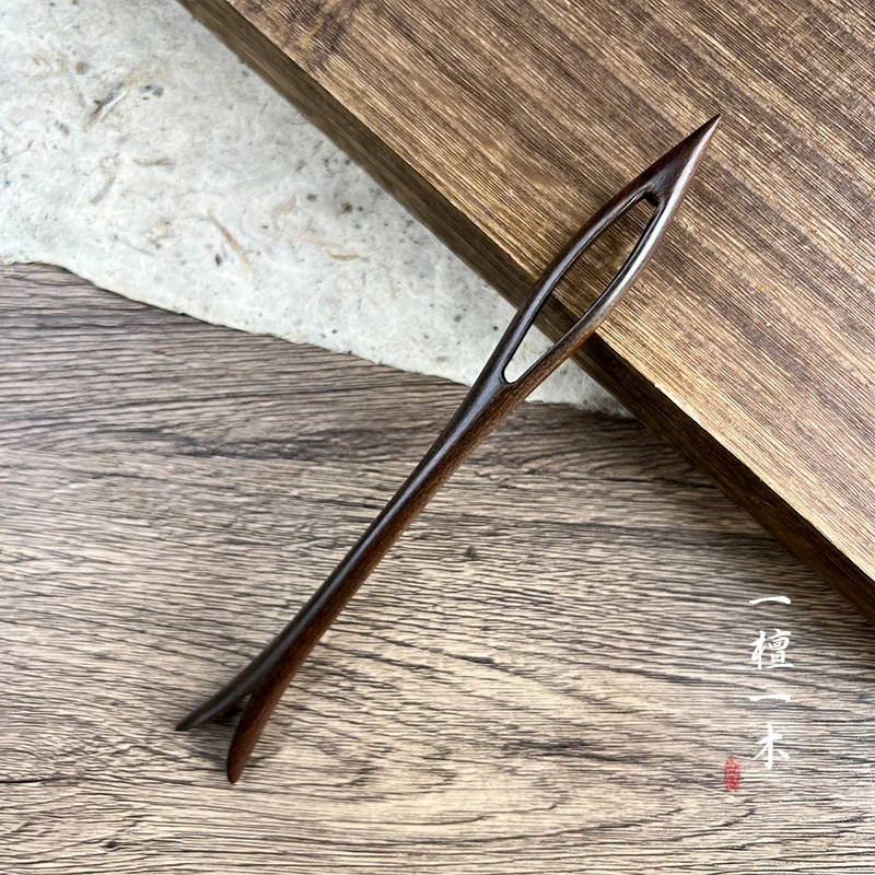 大叶檀小鱼儿丨原创大叶檀木盘发簪子盘发髻饰复古朴传统民族风