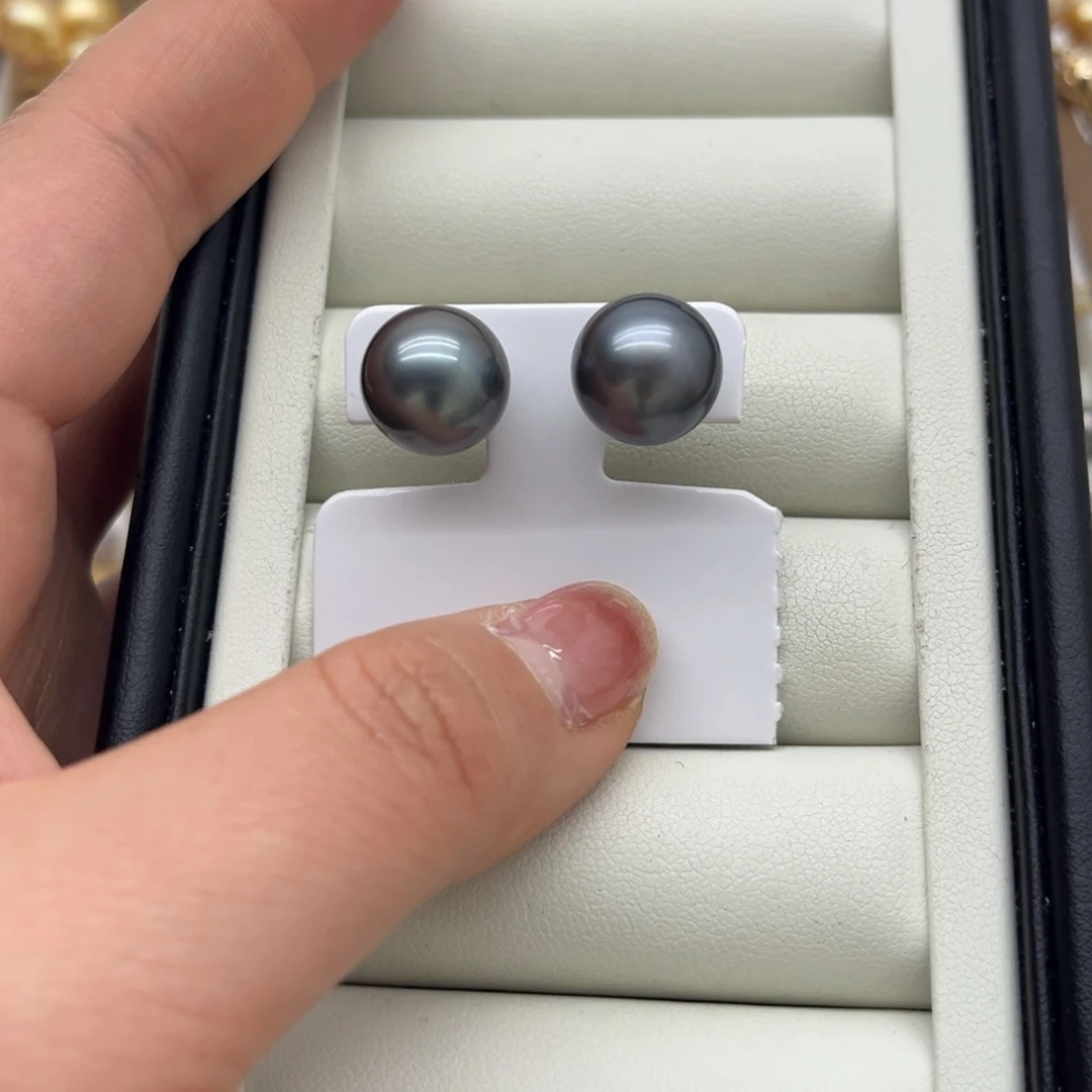 耳饰银S925镶嵌海水珍珠