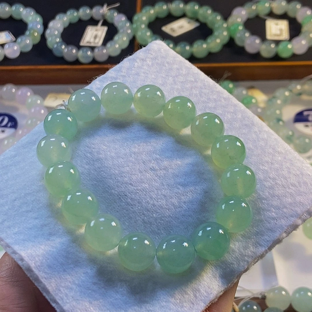 定制翡翠未镶嵌翡翠手串卡12+