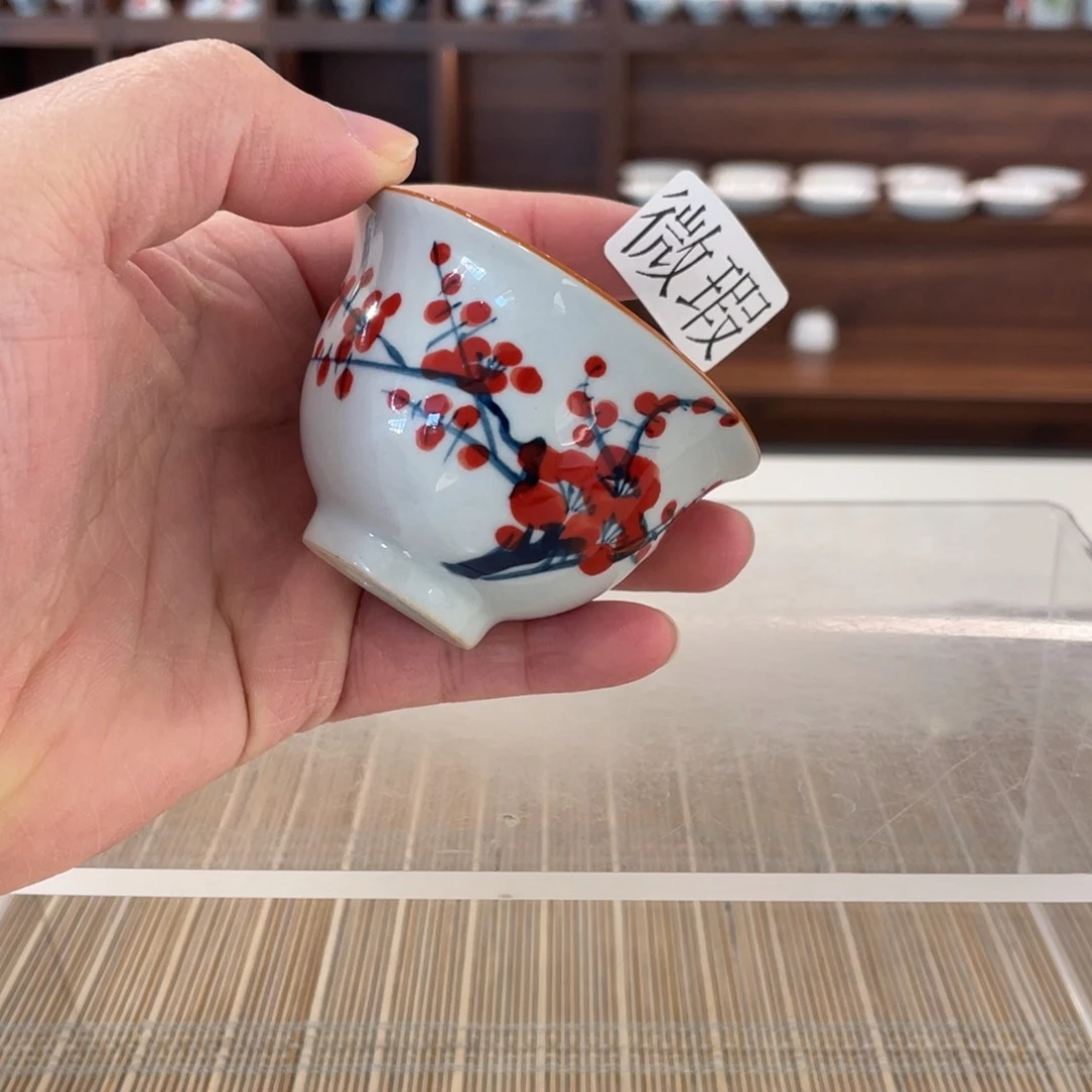 釉下手绘茶具微瑕
