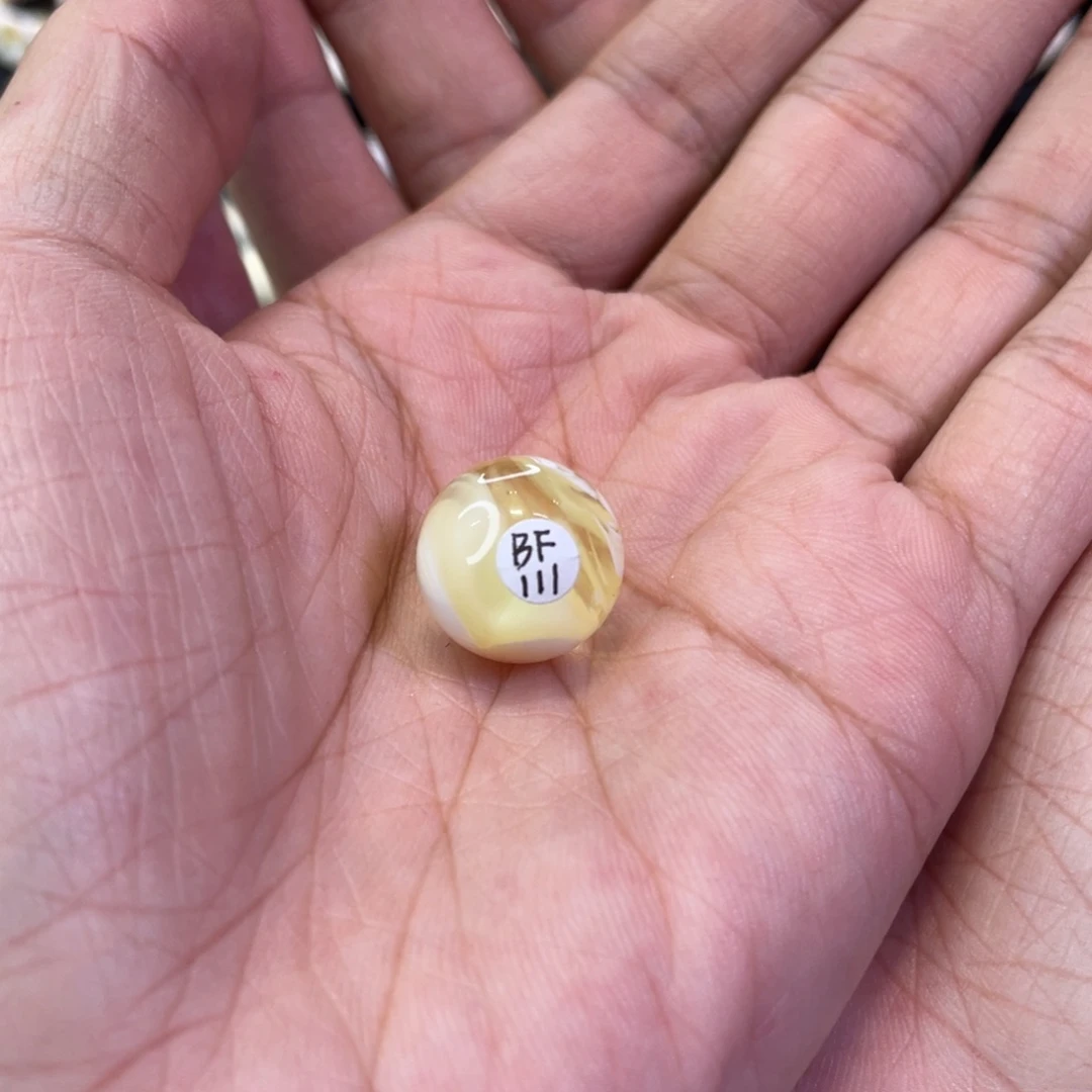 未镶嵌琥珀裸石Bf111金白溶洞圆珠