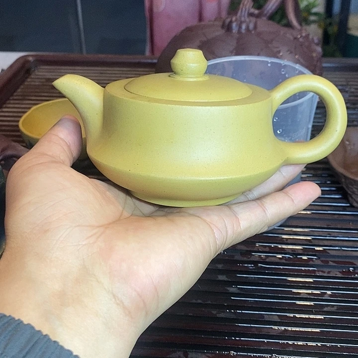 沉***！茶壶紫砂原矿黄段泥三友壶