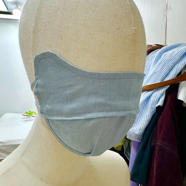 C020蓝色汉麻防晒口罩可调节25×12cm