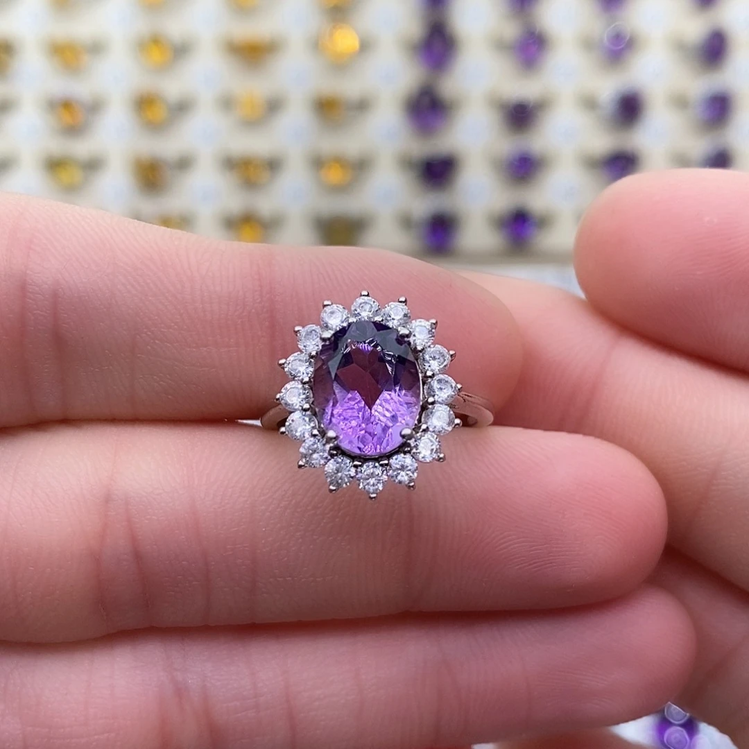 紫晶纯天然紫水晶银S925镶嵌