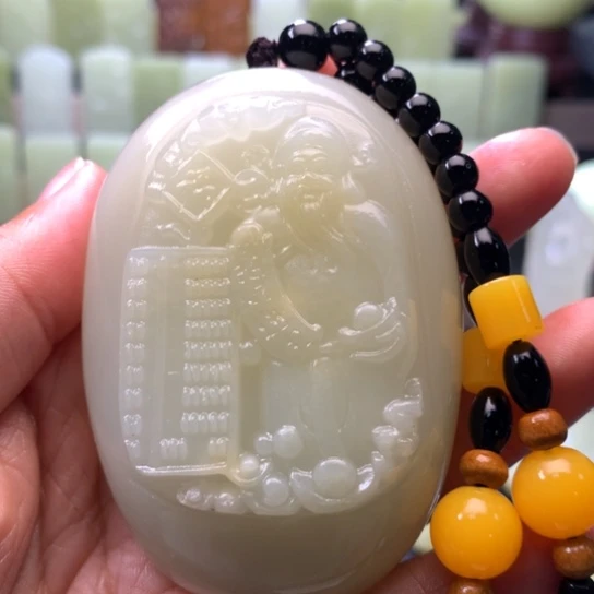 石材方解石手把件