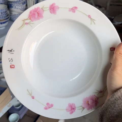 其他瓷8寸手绘深盘一个