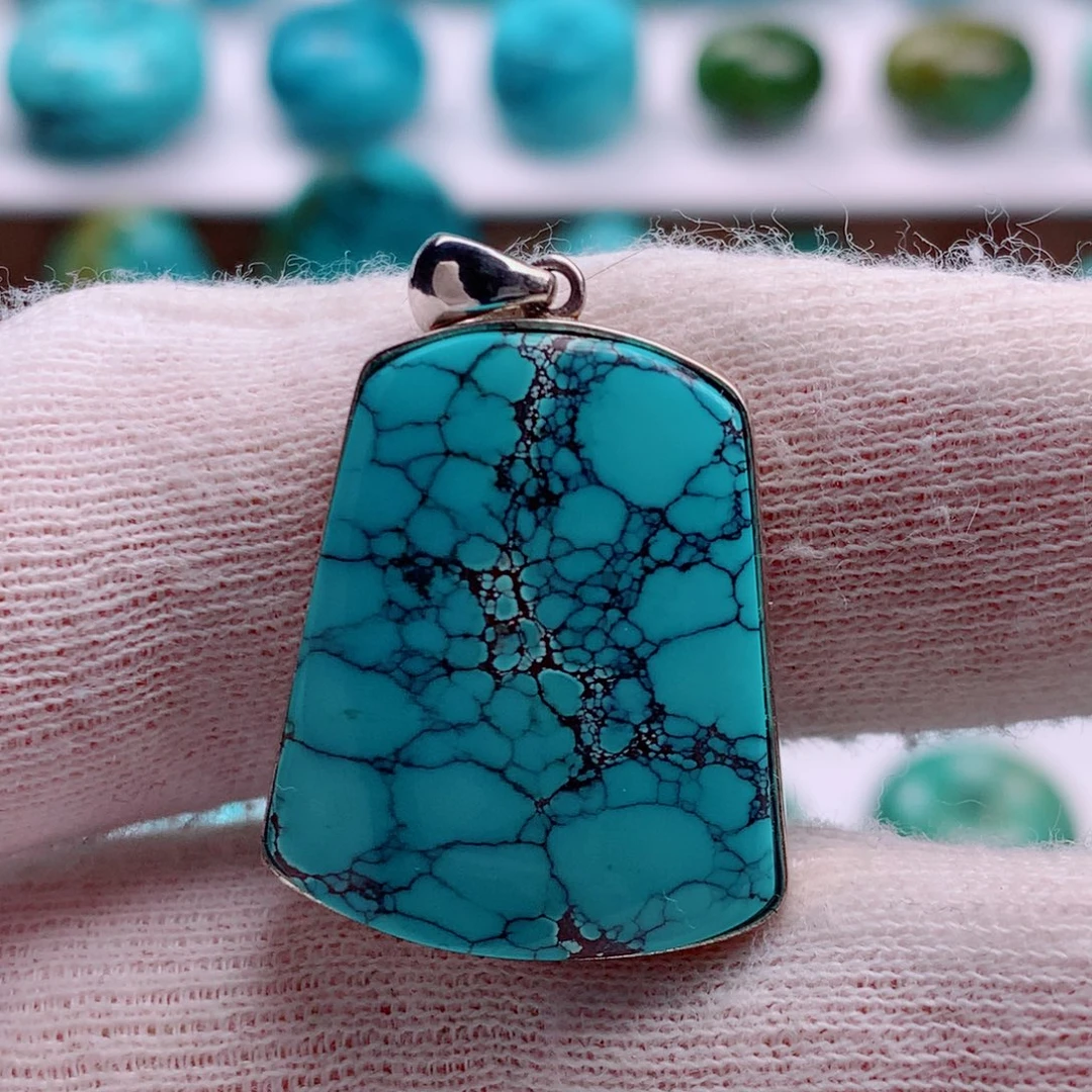 绿松石银S925镶嵌珠宝奇石