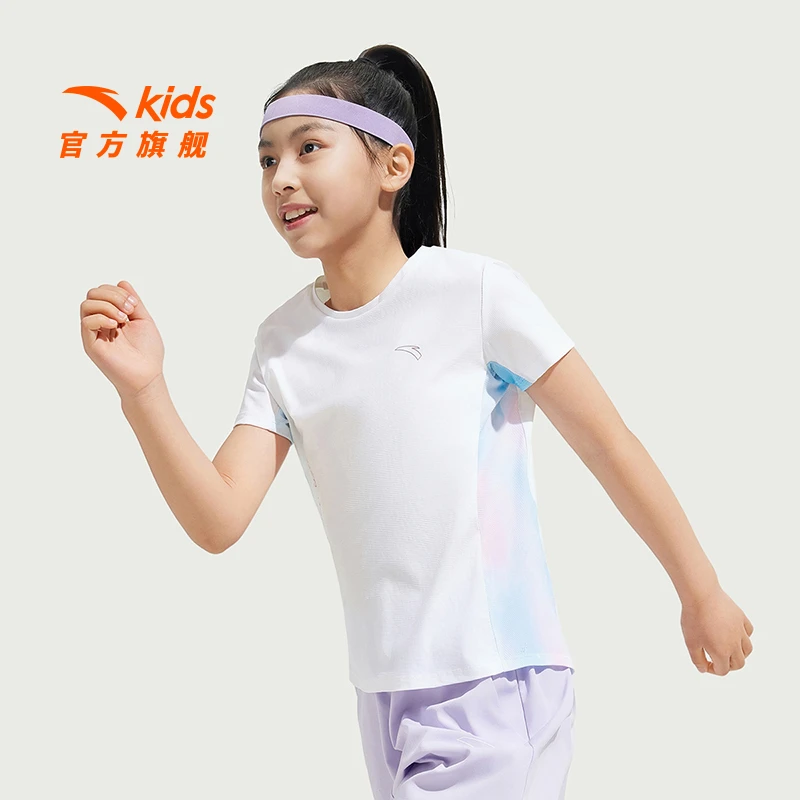 【空调T】安踏儿童冰科技女大童短袖透气凉感亲肤圆领T恤/362525105