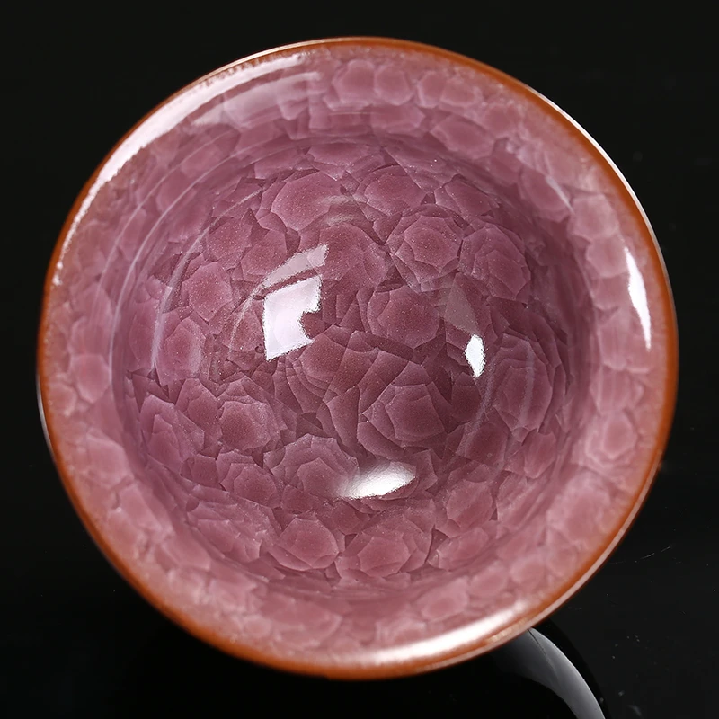 大号陶瓷冰花盏家用功夫茶杯开片裂纹品茗杯斗笠茶杯冰裂主人杯