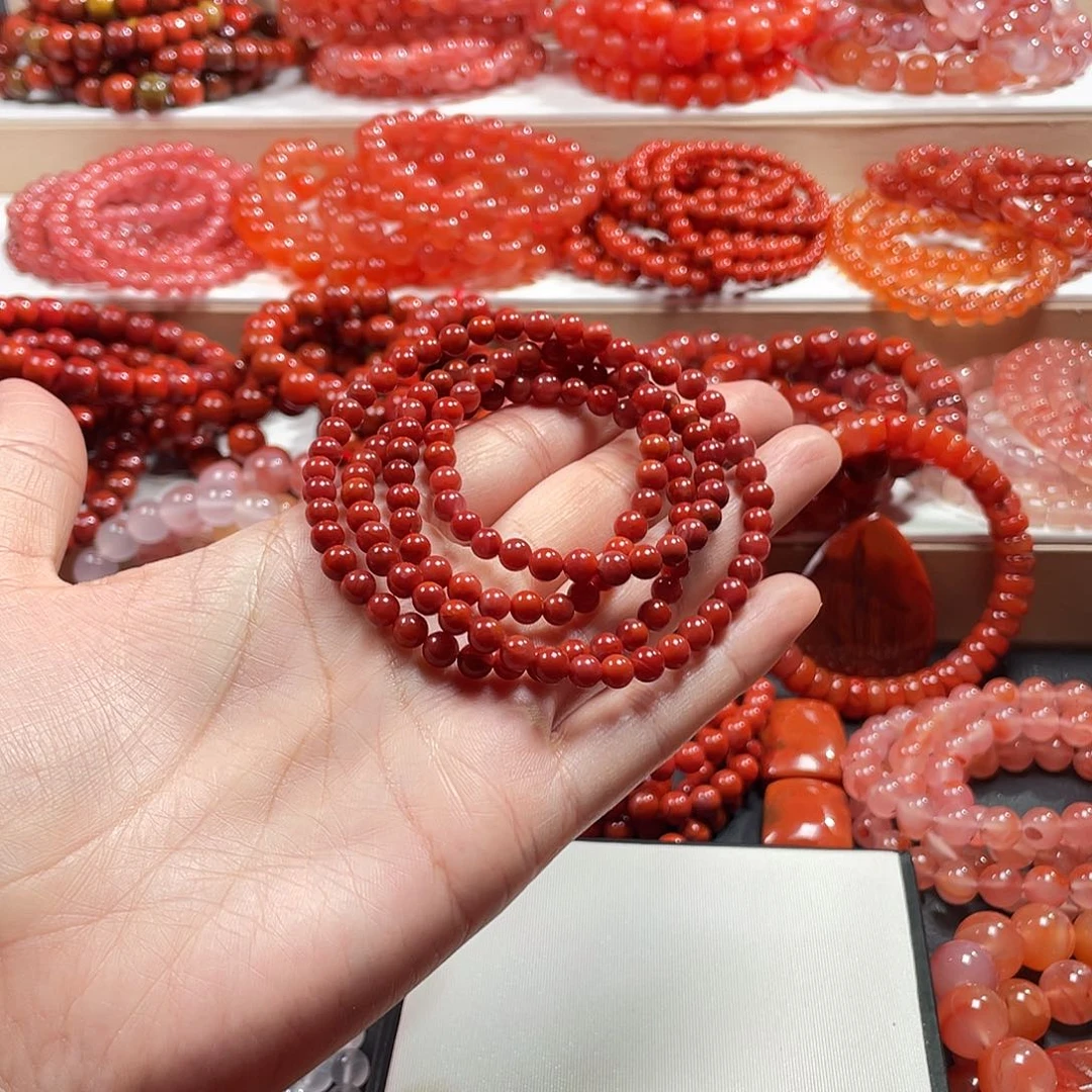 南红玛瑙未镶嵌手链