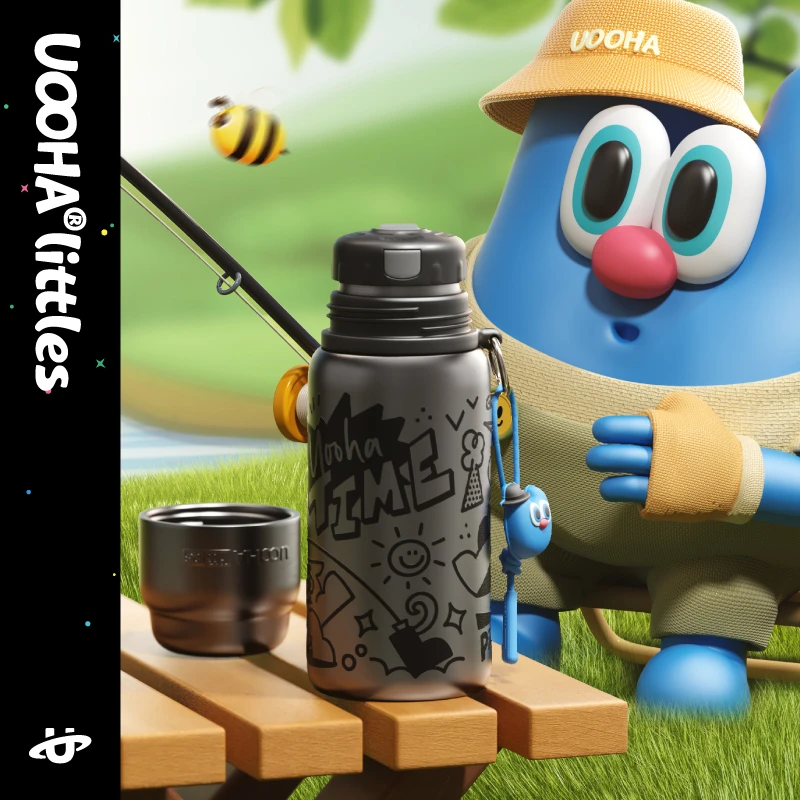 uooha涂鸦保温杯男大容量水杯女生高颜值可爱杯子上学儿童礼物