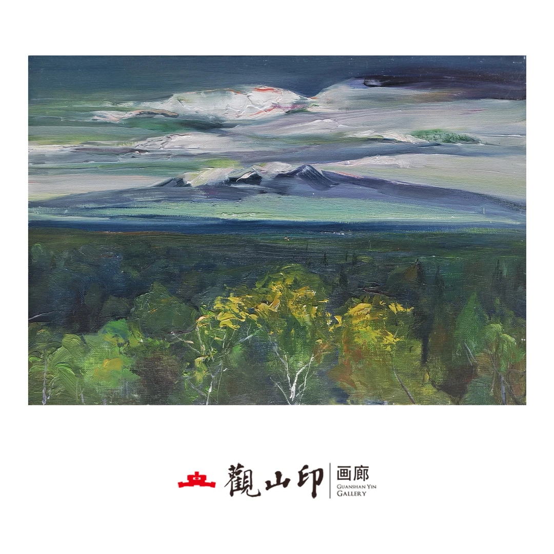 L原创手绘风景油画35x50cm丛林作品8219