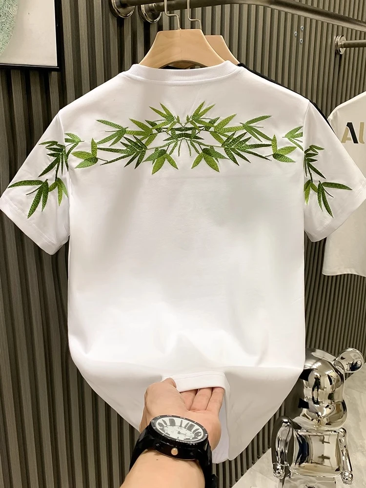 瑟图肖欧洲站高端刺绣短袖T恤男夏季时尚潮流休闲百搭宽松半袖T恤