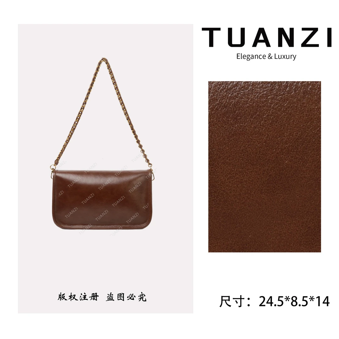 TUANZI『高端玩家』纪老师家秋冬新款24cm腋下包 SKL-5836-摩卡色
