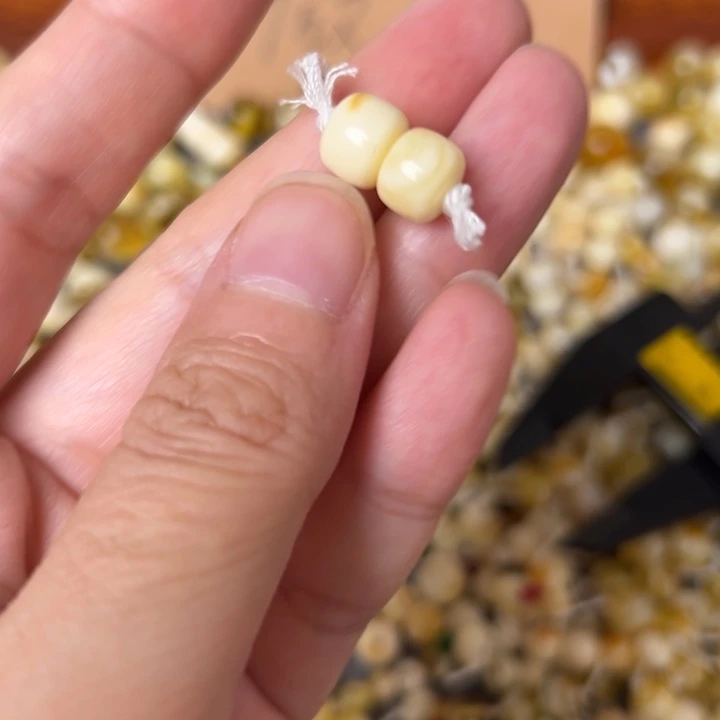 蜜蜡未镶嵌裸石8.4mm一对