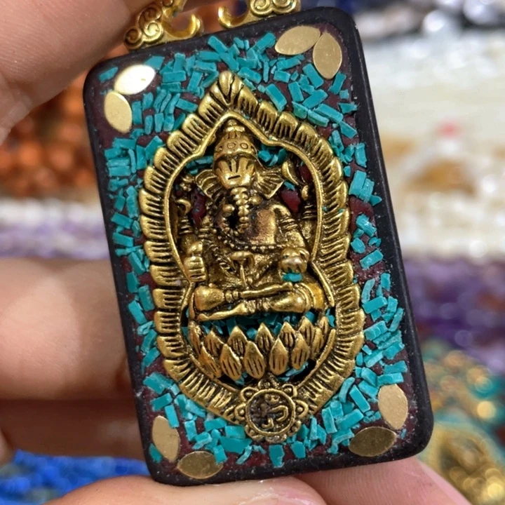 贝壳非金属一个象神唐卡吊坠