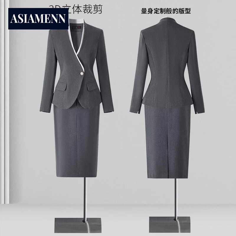 女士面试西装套装2025春夏季气质修身酒店经理接待职业装正装西服