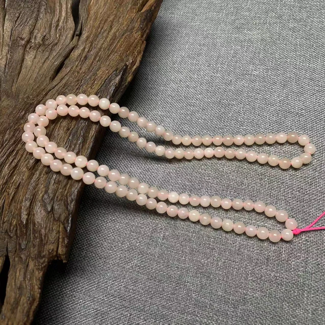 【迈越珠宝874】天然和田玉藕粉项链多圈精美玉链子素款长链珠珠链