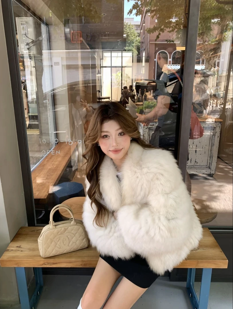 【Eman】雾野山林 2025秋冬新款狐狸毛纯欲风网红外套短款女