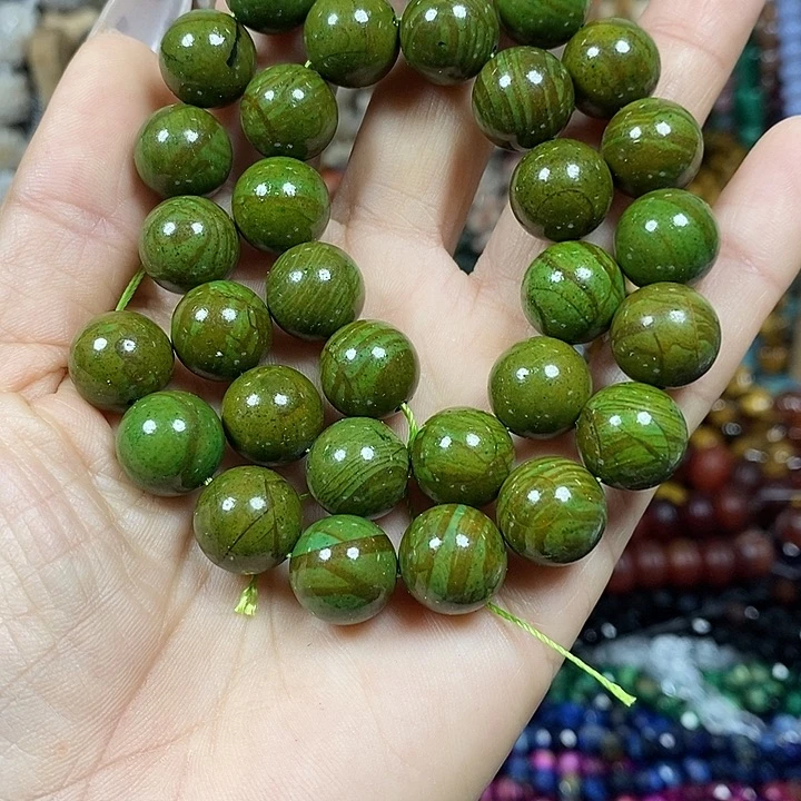 玛瑙/玉髓未镶嵌珠宝半成品天然绿玉卡12mm