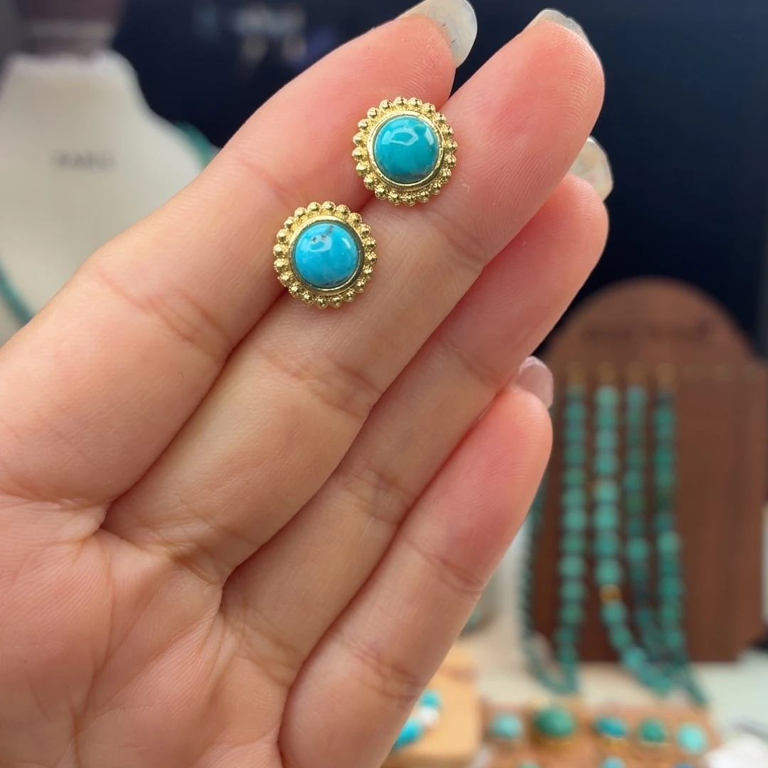 绿松石合金耳饰耳钉