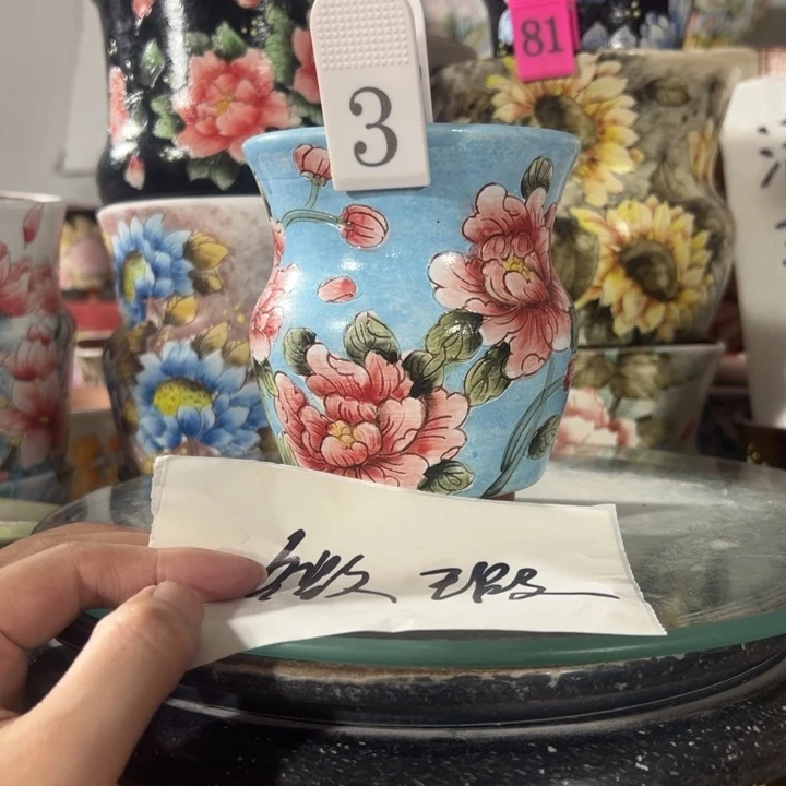 景德镇手绘花盆满38包邮偏远地区除外
