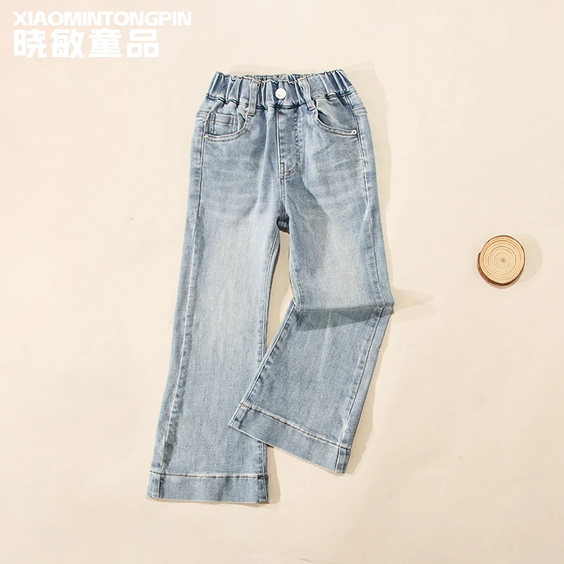 【温蓝】简约微喇牛仔裤3C3738