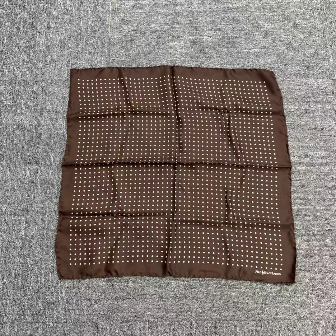 99新 Ralph Lauren/拉夫劳伦 波点桑蚕丝手帕/46*49cm/编码18846