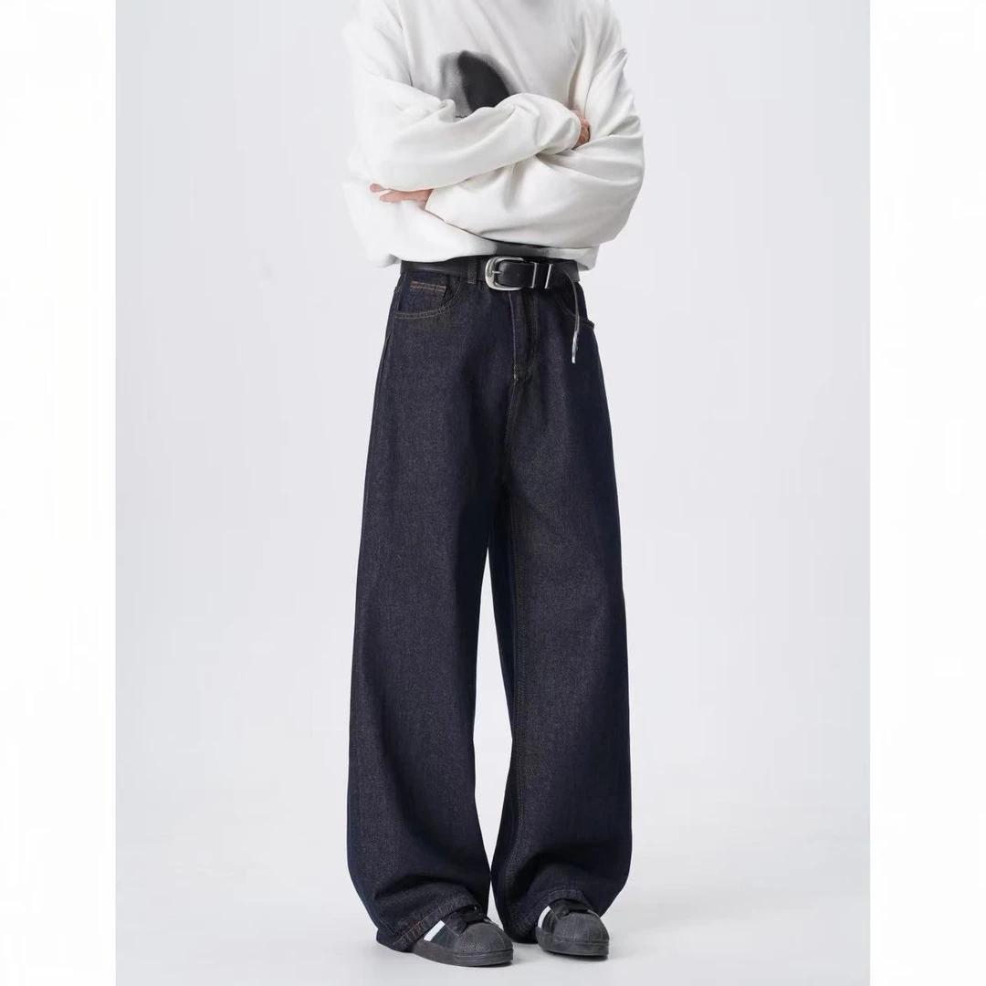 JPLJ复古拉链长裤春秋直筒牛仔裤高腰百搭高质感穿搭显瘦设计感