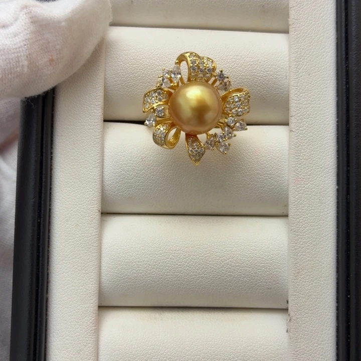 海水珍珠戒指银S925镶嵌