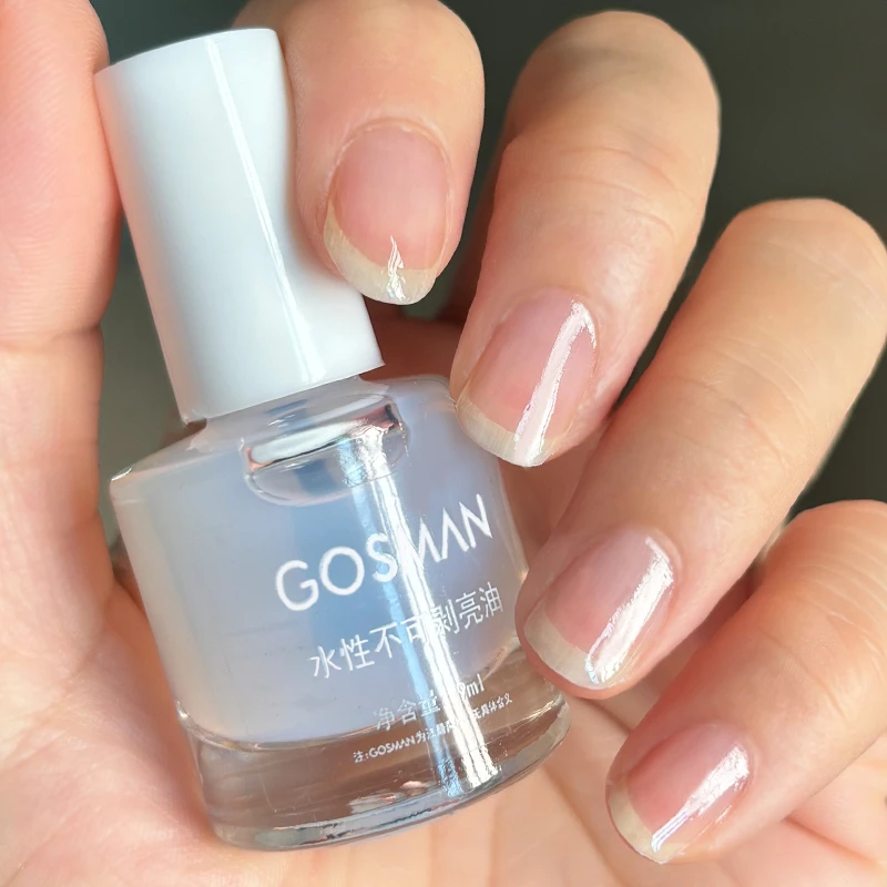 水性无味亮油无毒健康免烤速干不可撕拉防水持久学生透明指甲油