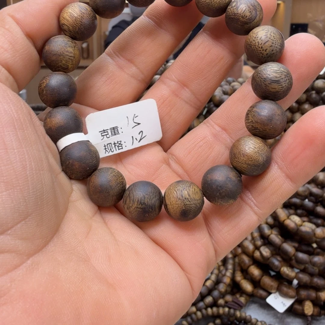 沉香手串圆珠 1.2 单圈手串 15